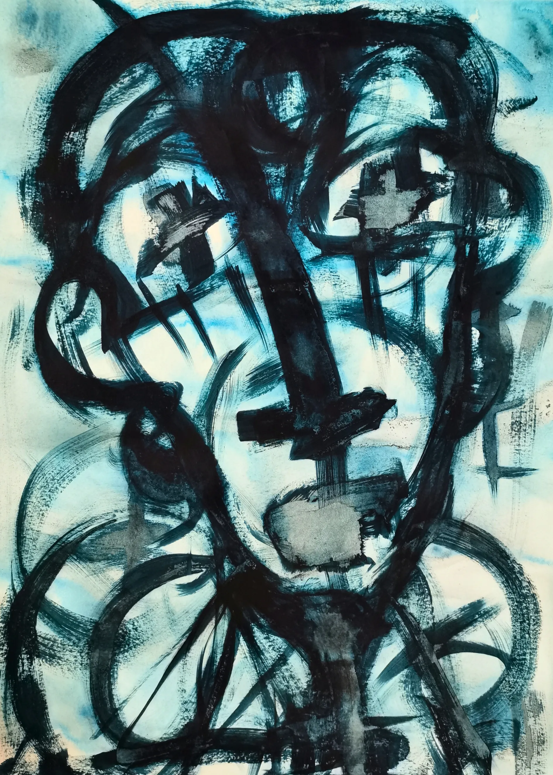 Obra 'Efigie de la ausencia' de G. M. Lianes - Exploración neoexpresionista sobre la identidad